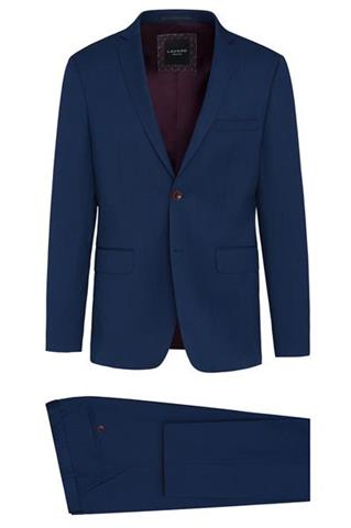 Niebieski garnitur męski w toczone prążki 35150 - 40881