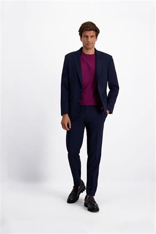 Granatowy garnitur z wełny 35292 - 409811