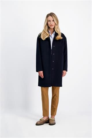 Granatowy płaszcz damski 86134 - 427651