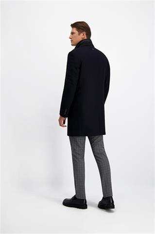 Granatowy płaszcz z wełną 29877 - 430561