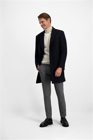 Granatowy płaszcz z wełną 29877 - 430571