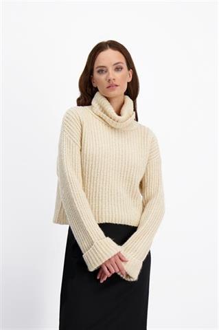 Kremowy golf damski 86317 - 433171