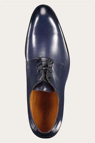 Granatowe buty męskie ze skóry naturalnej o wysokim połysku 75143 - 441041