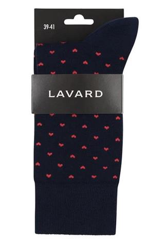 Granatowe skarpety w czerwone serduszka 73065 - 44401