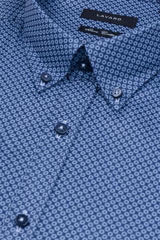 Granatowa koszula w geometryczny wzór 92779 - 4611