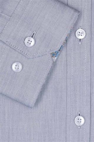 Szara koszula męska z kwiatowym wykończeniem 92892 - 4751