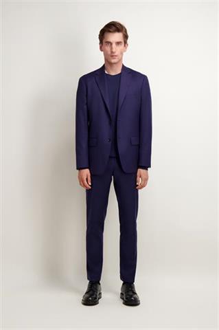 Granatowa męska marynarka jednorzędowa 46416 - 487581