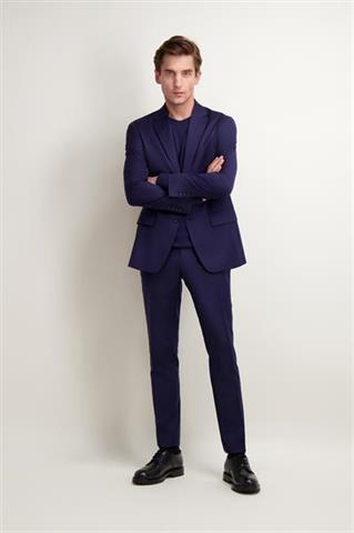 Granatowa męska marynarka jednorzędowa 46416 - 487621