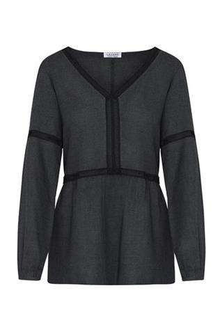 Grafitowa bluzka damska długi rękaw 84195 - 50651