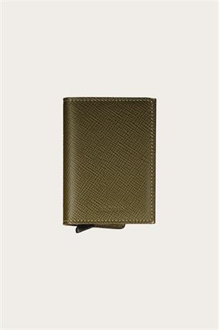 Oliwkowy portfel ze skóry 74823 - 539821
