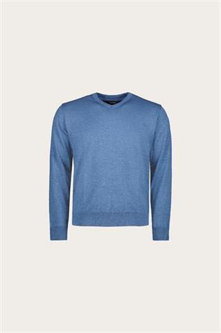 Niebieski sweter v-neck 74047 - 545661