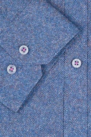 Niebieska koszula męska we wzory 92992 - 5501