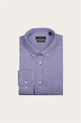 Granatowa koszula w kratkę 93225 - 550511