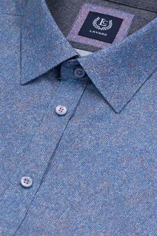 Niebieska koszula męska we wzory 92992 - 5511