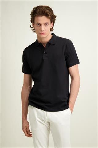 Czarne polo męskie 74254 - 561071