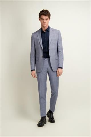 Garnitur męski w kratę Wełna Virgin Wool 35352 - 569811