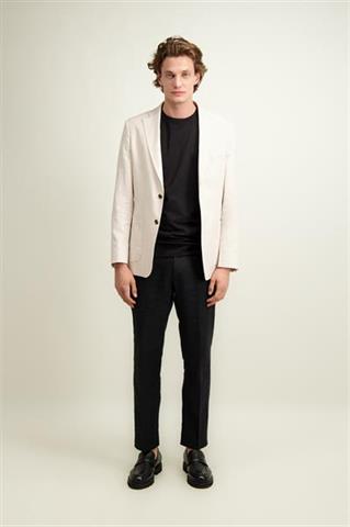 Jednorzędowa marynarka męska z lnem i bawełną 46440 - 577831