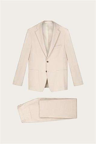 Jednorzędowa marynarka męska z lnem i bawełną 46440 - 577881