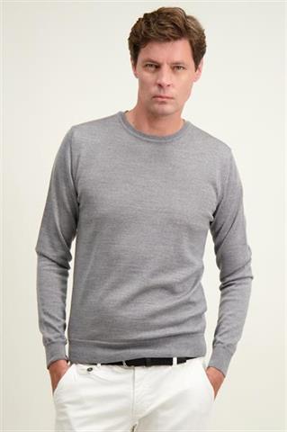 Szary męski sweter round neck 74286 - 584001