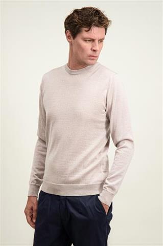 Beżowy męski sweter round neck 74283 - 584101