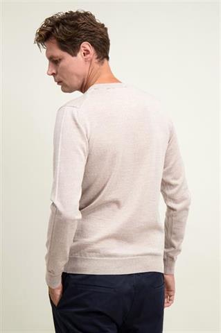 Beżowy męski sweter round neck 74283 - 584121