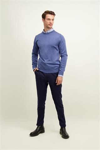 Niebieski męski sweter round neck 74287 - 596471