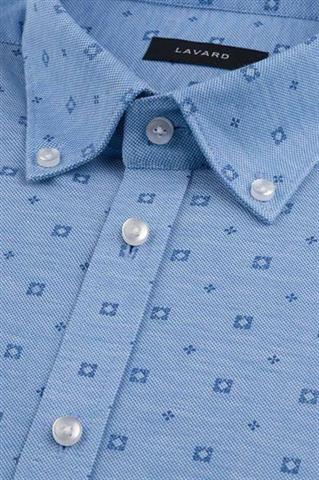 Niebieska koszula we wzory 93054 - 59781