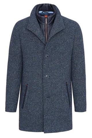 Granatowy płaszcz z wypinanym kołnierzem Domen Sportsman 20715 - 601