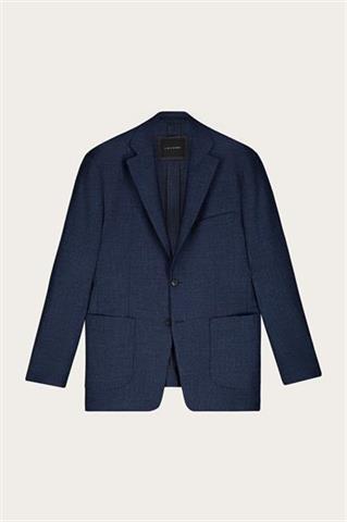Granatowa marynarka męska z wełną 46456 - 601041