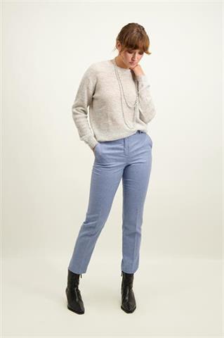 Niebieskie spodnie damskie z wełną 87210 - 604311