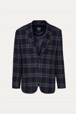 Klasyczna granatowa marynarka męska w kratę 46178 - 612041