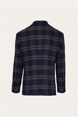 Klasyczna granatowa marynarka męska w kratę 46178 - 612051