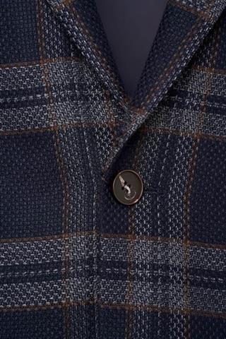 Klasyczna granatowa marynarka męska w kratę 46178 - 612071