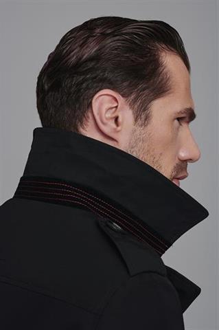 Czarny płaszcz dwurzędowy męski Timo 2 Lugo 13102 - 61641