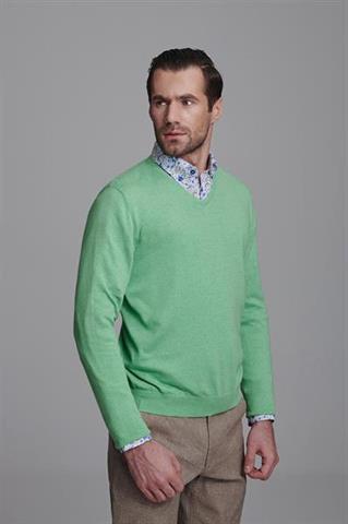 Zielony sweter V-neck 72669 - 62491