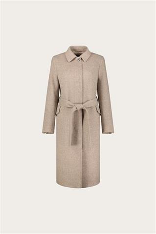 Płaszcz damski z wełną w kolorze taupe 87401 - 630531