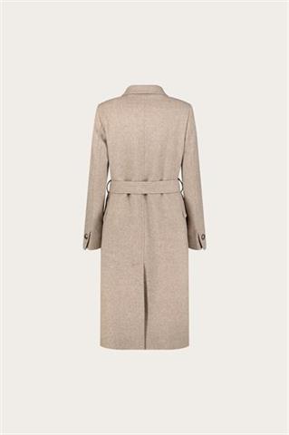 Płaszcz damski z wełną w kolorze taupe 87401 - 630541