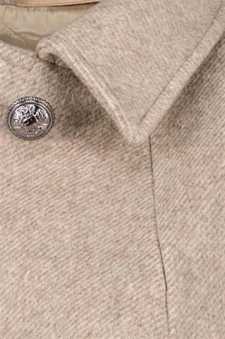Płaszcz damski z wełną w kolorze taupe 87401 - 630551