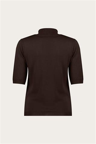 Brązowy półgolf damski z wełny merino 87443 - 630911
