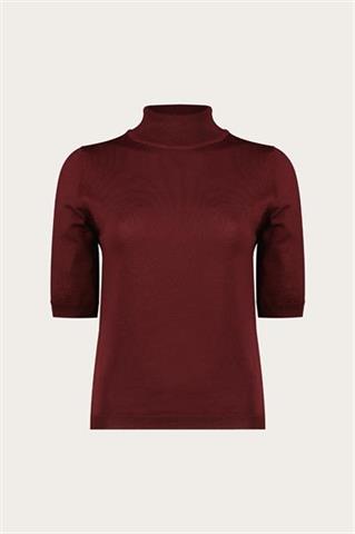Burgundowy półgolf damski z wełny merino 87444 - 630931