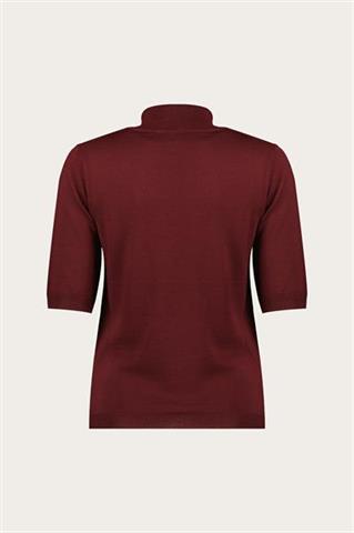 Burgundowy półgolf damski z wełny merino 87444 - 630941