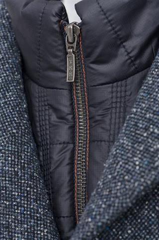 Granatowy płaszcz z wypinanym kołnierzem Domen Sportsman 20715 - 631