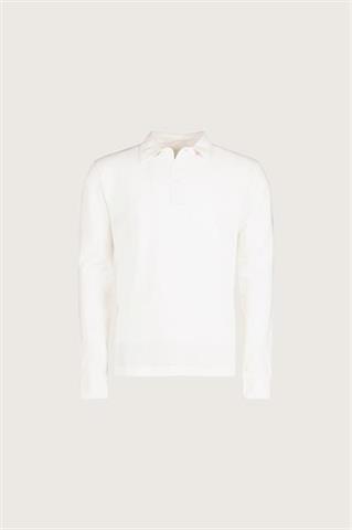 Koszulka polo z długim rękawem écru 78033 - 631031