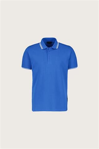 Niebieskie polo męskie z białymi elementami 74127 - 632051