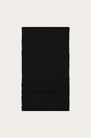 Czarny szal damski z wełną merino 87467 - 633431