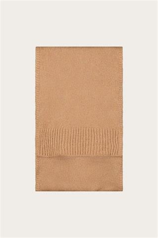 Kamelowy szal damski z wełną merino 87469 - 633481