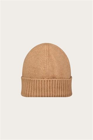 Kamelowa czapka damska z wełną merino 87470 - 633501