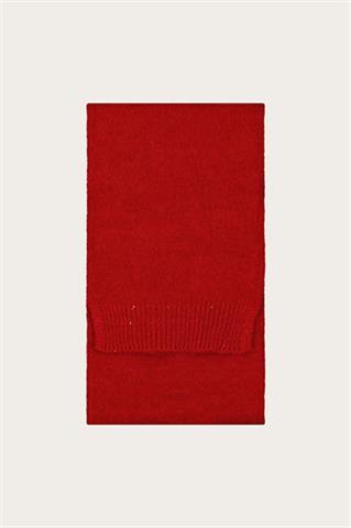 Czerwony szal damski z wełną merino 87475 - 633631