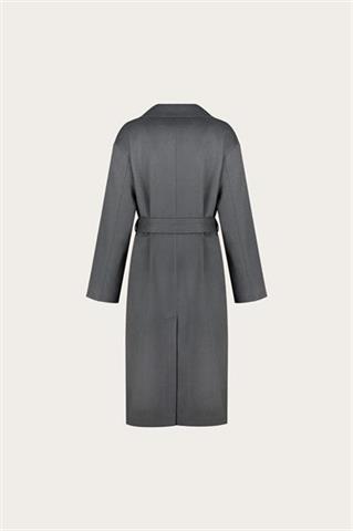 Szaro-zielony wełniany płaszcz damski 87414 - 635451