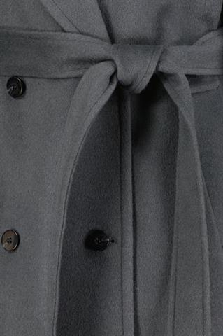 Szaro-zielony wełniany płaszcz damski 87414 - 635461